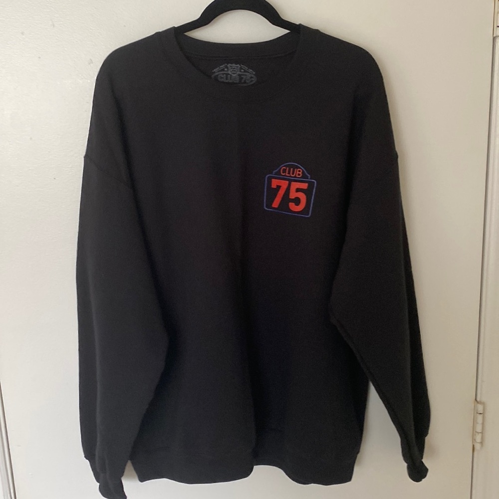 XL Club 75 ICI C’EST PARIS Black Crew Neck Sweatshirt Loose Fit Great Condition